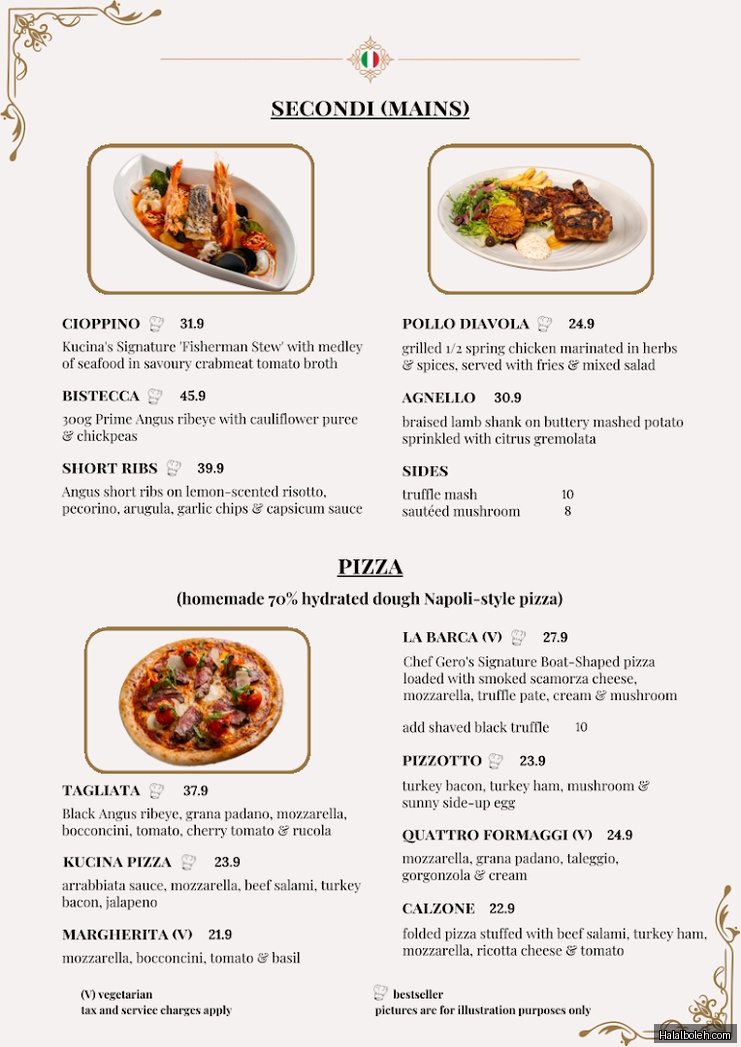 KuCina Italian Restaurant - menu