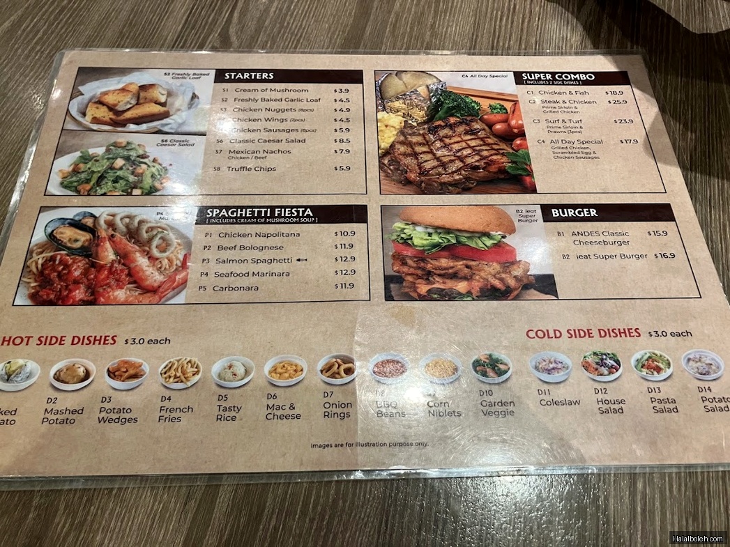 Andes by Astons - menu