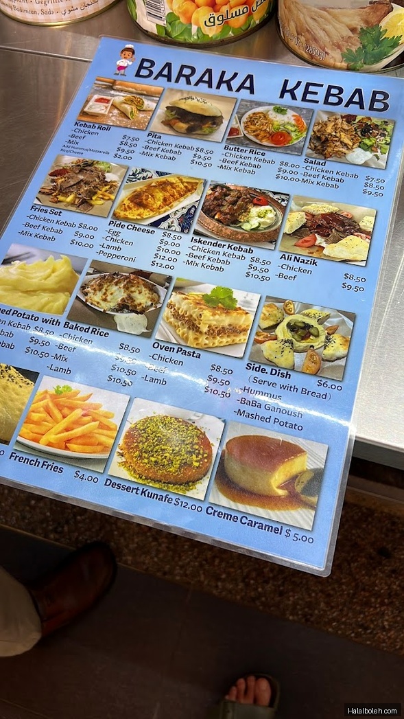 Baraka Kebab - menu