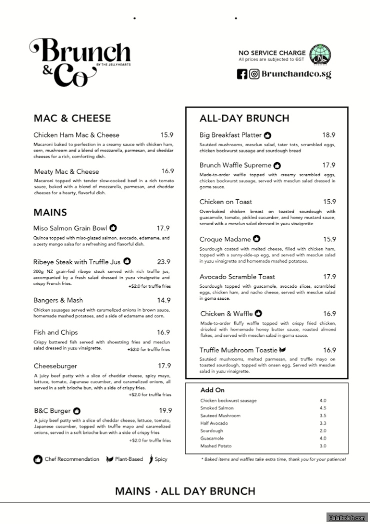 Brunch & Co - menu