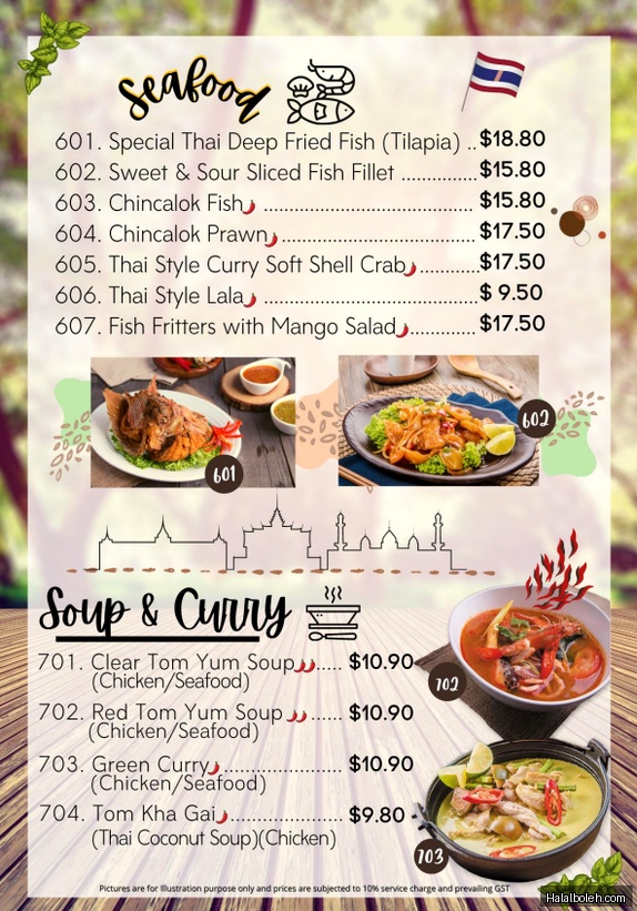 Sakon Thai - menu
