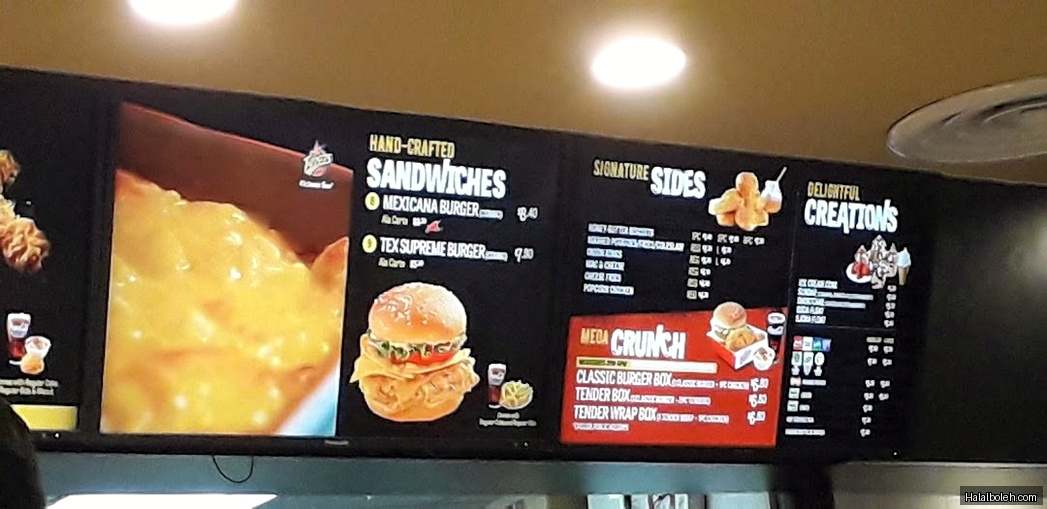 Texas Chicken - menu