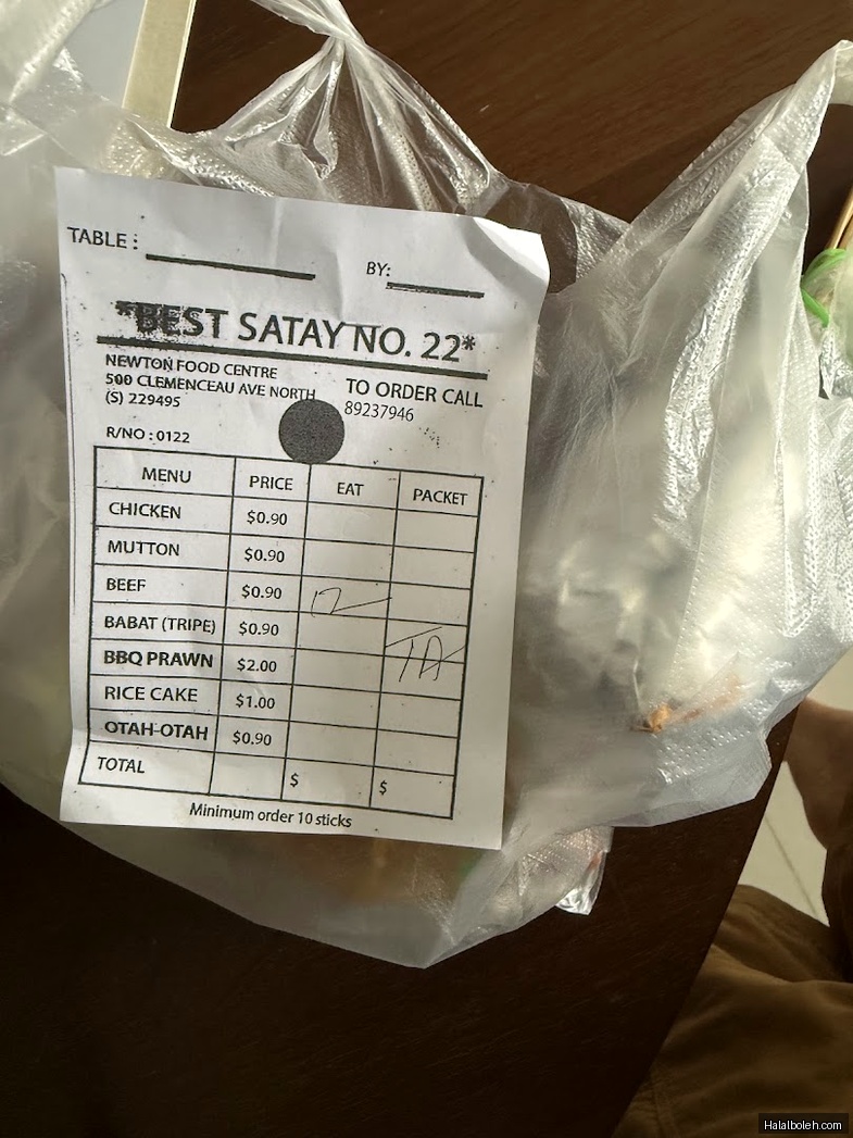 22 Best Satay - menu