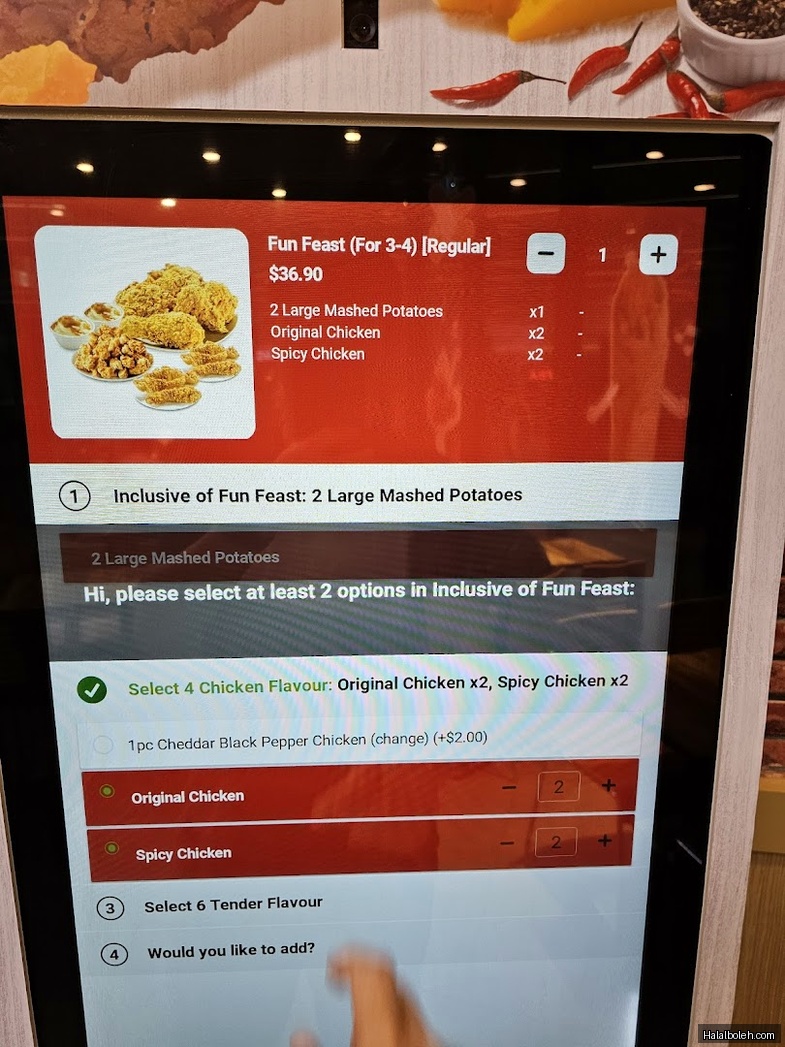 Texas Chicken - menu