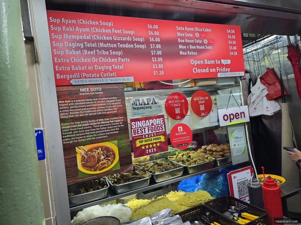 Warong Pak Sapari at Adam Road Food Centre - Menu
