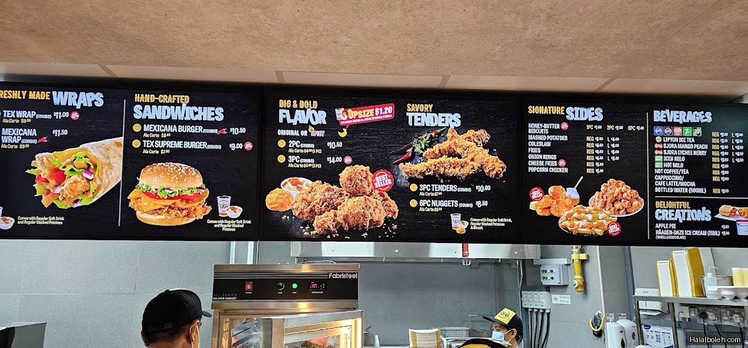 Texas Chicken - menu