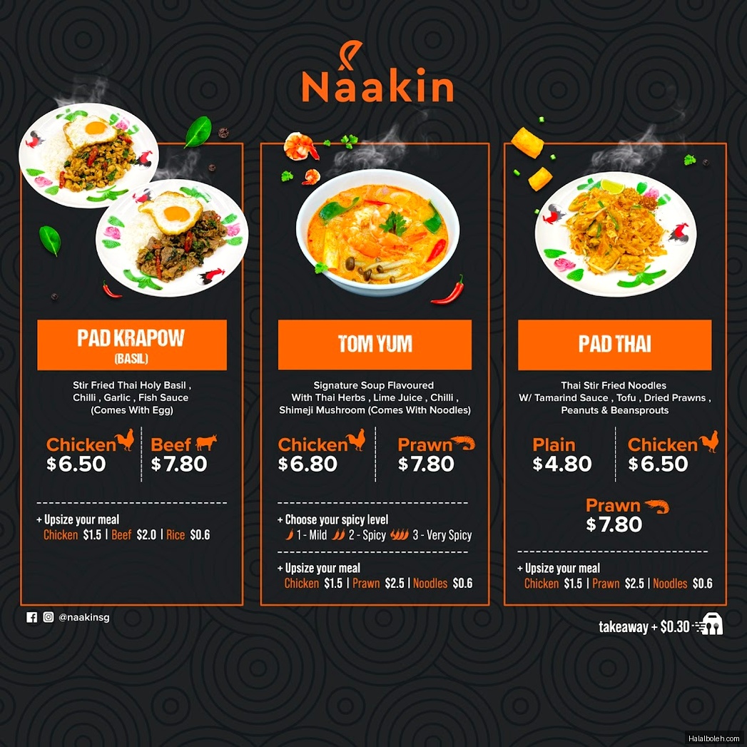 Naakin - menu