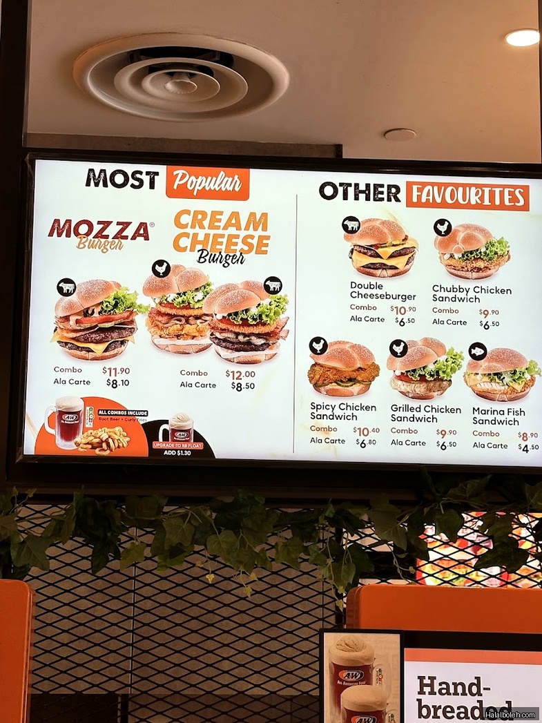 A&W - menu