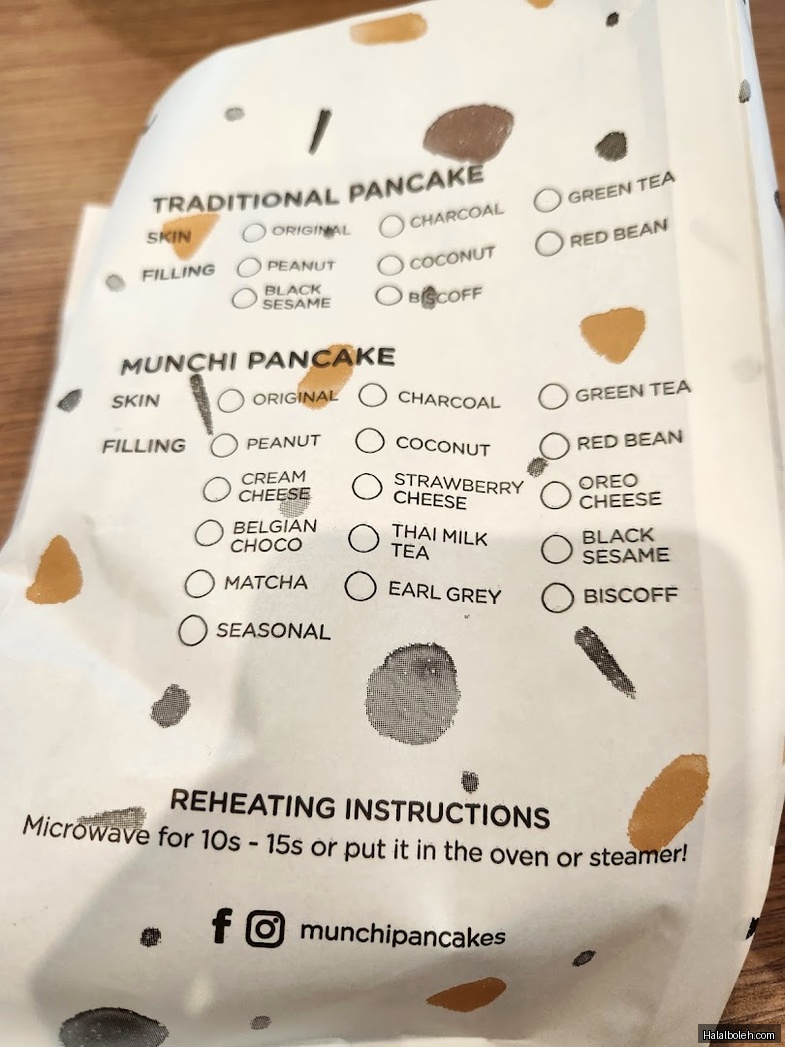Munchi Pancakes - menu