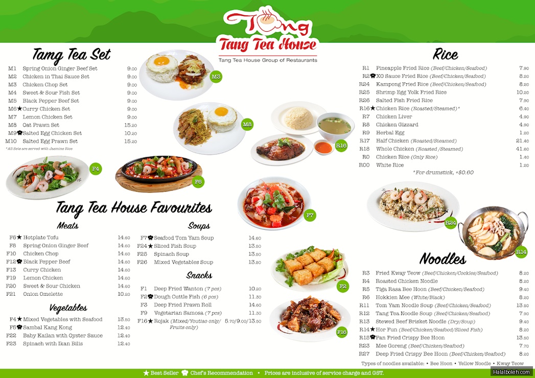 Tang Tea House - menu