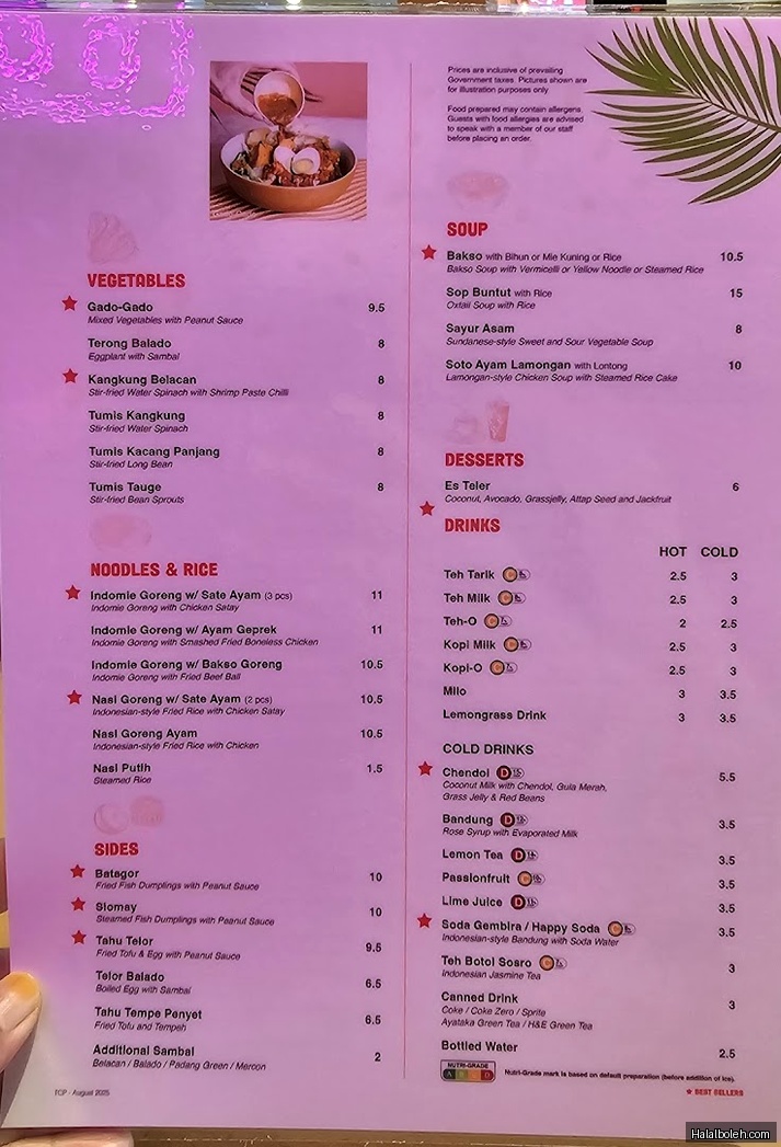 Dapur Penyet - menu