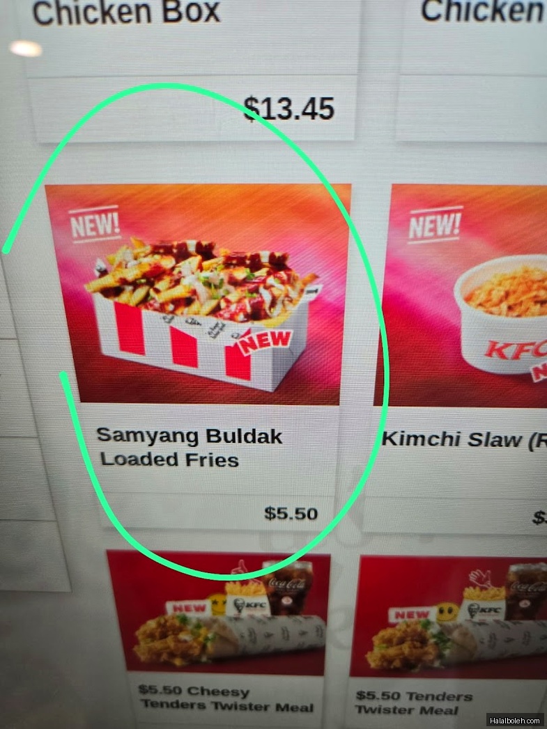 KFC - menu