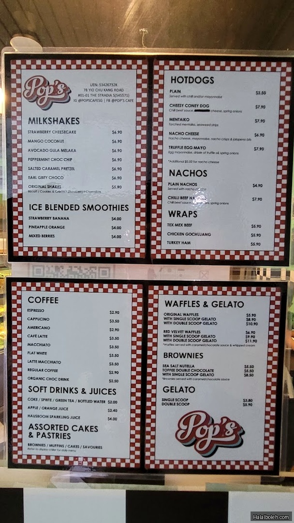 Pop's Cafe at The Stradia - Menu