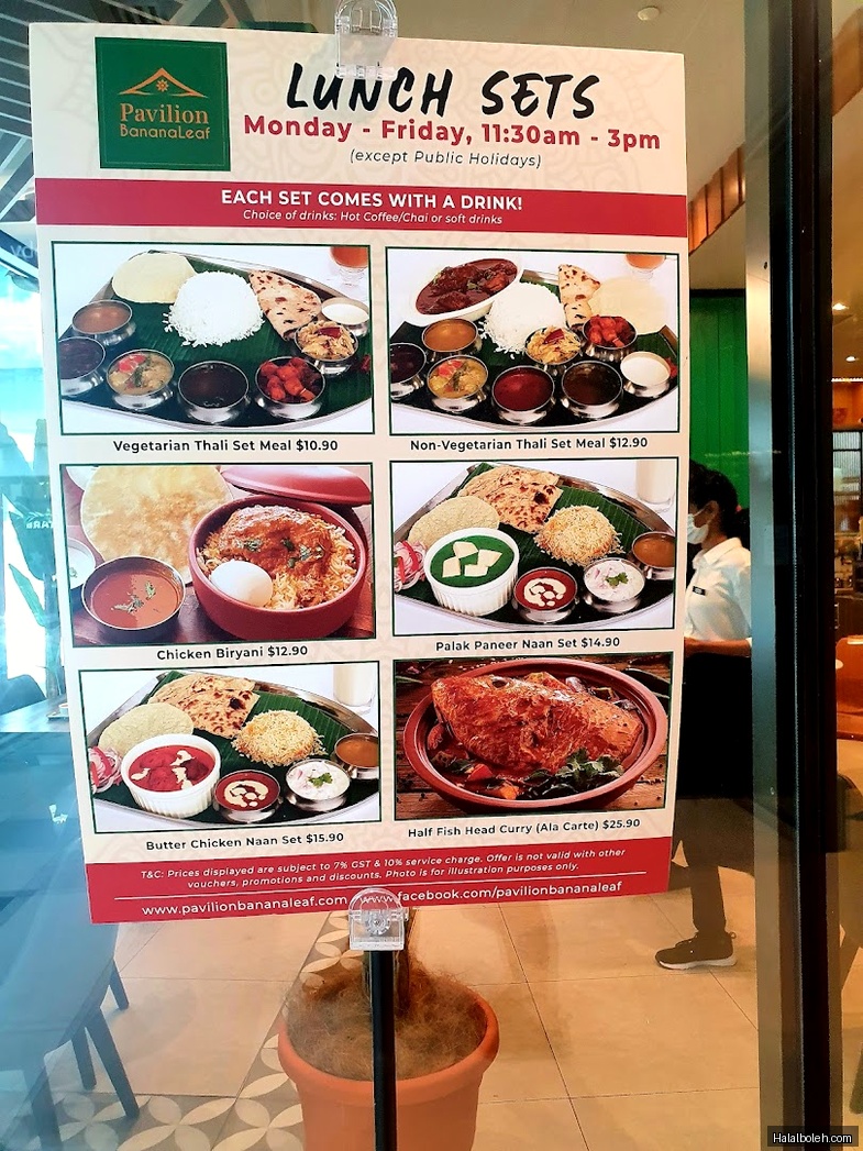 Pavilion Banana Leaf - menu