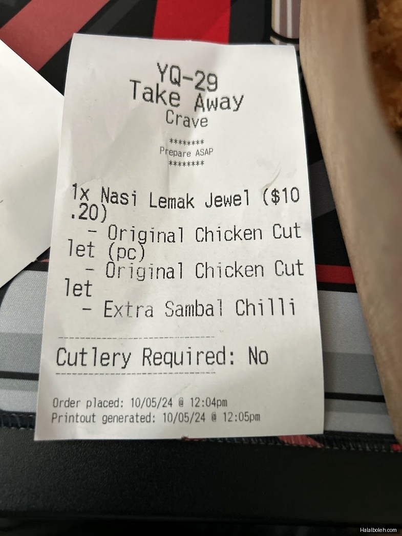 Crave Nasi Lemak - menu