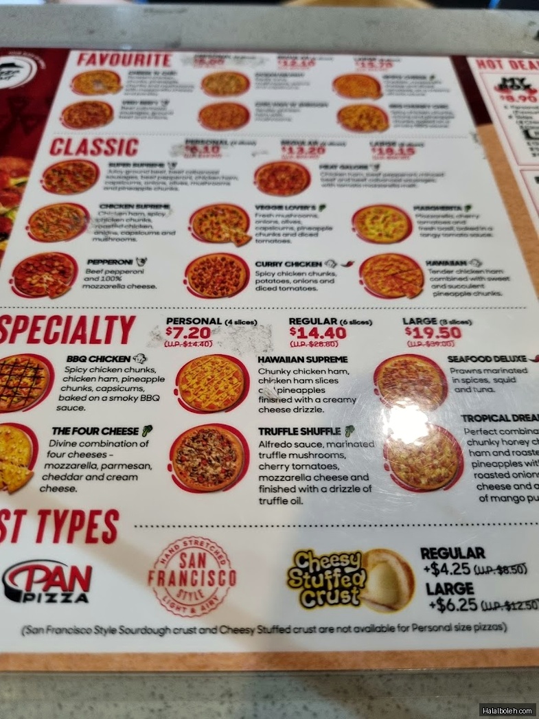 Pizza Hut - menu