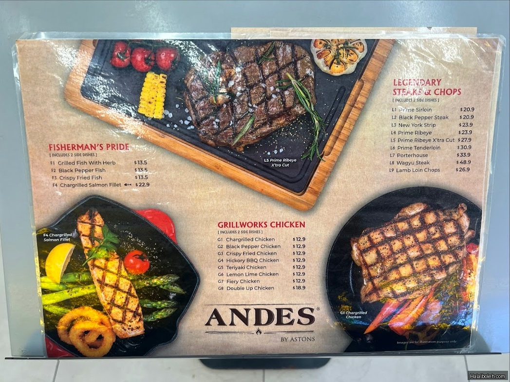 Andes by Astons - menu
