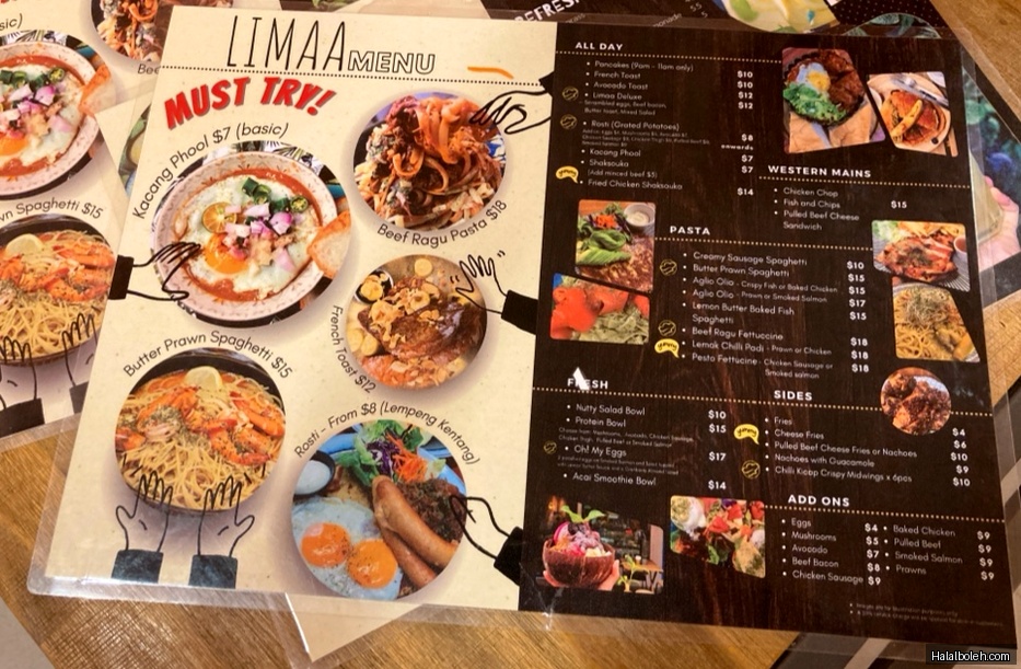 Limaa - menu