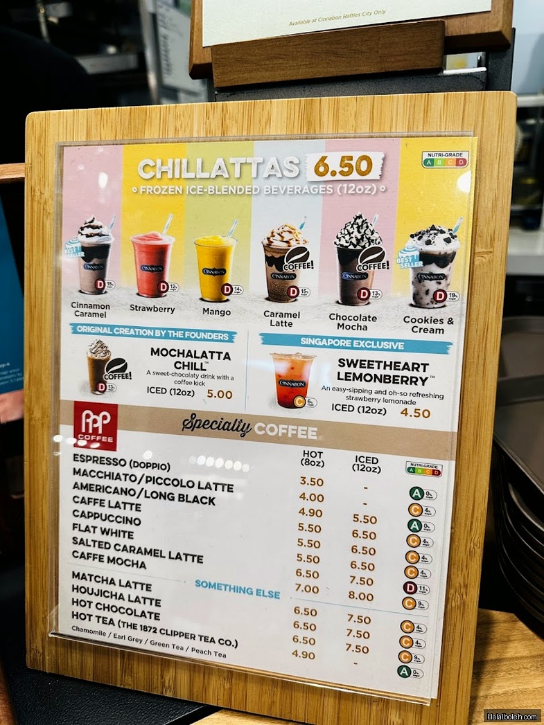 Cinnabon - menu