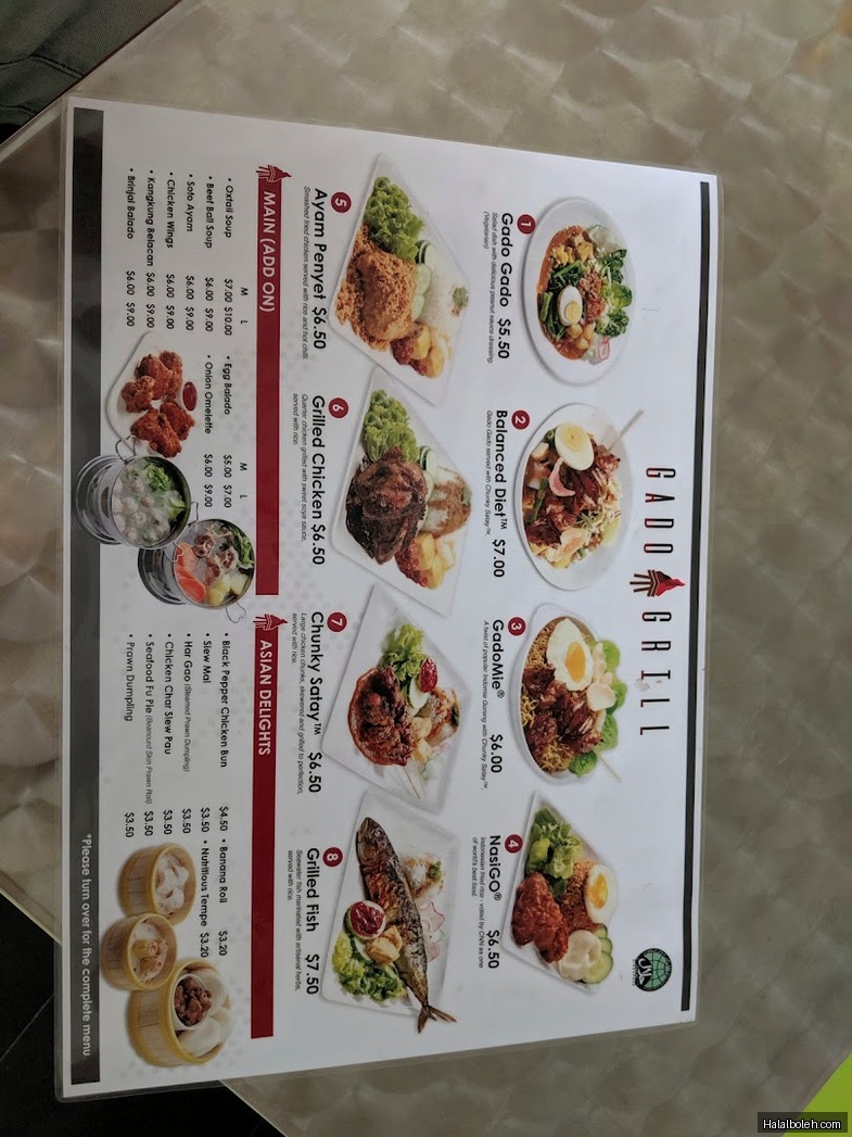 Gado Grill - menu