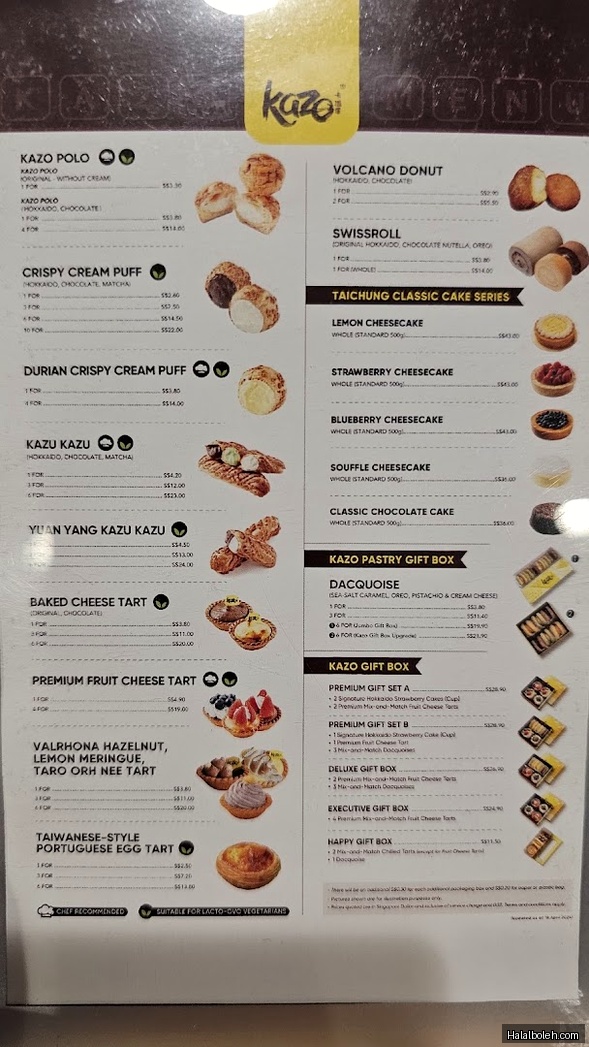 Kazo - menu