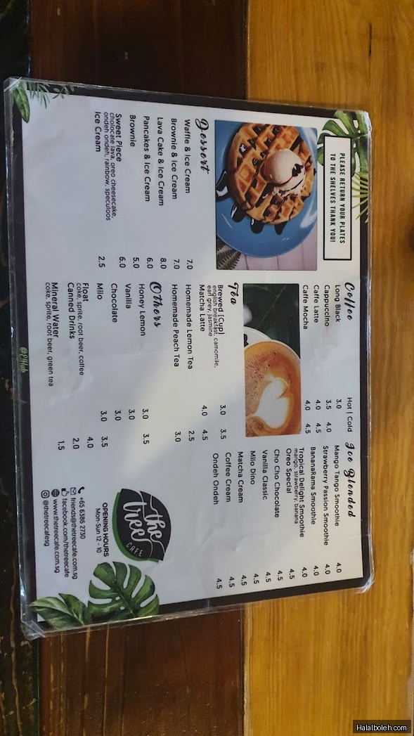 The Tree Cafe - menu
