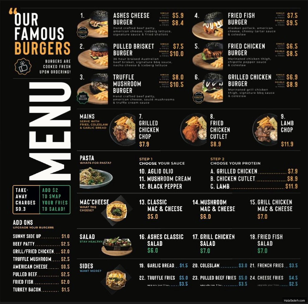 Ashes Burnnit - menu