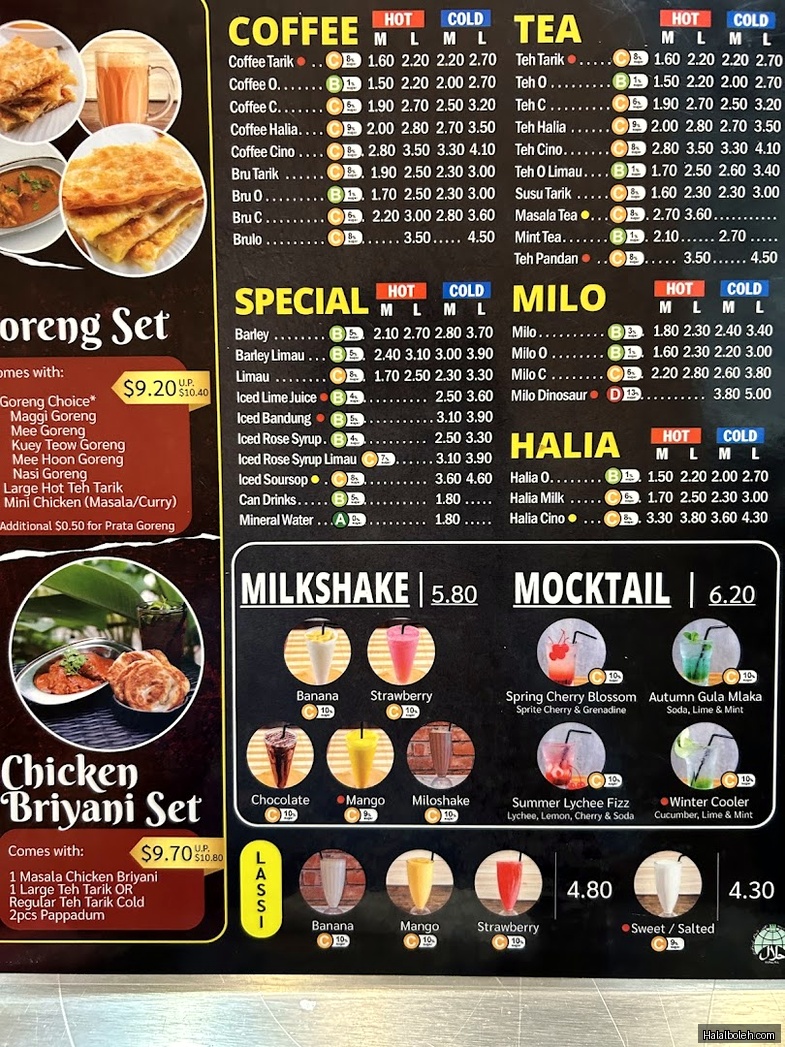 Springleaf Prata Place - menu