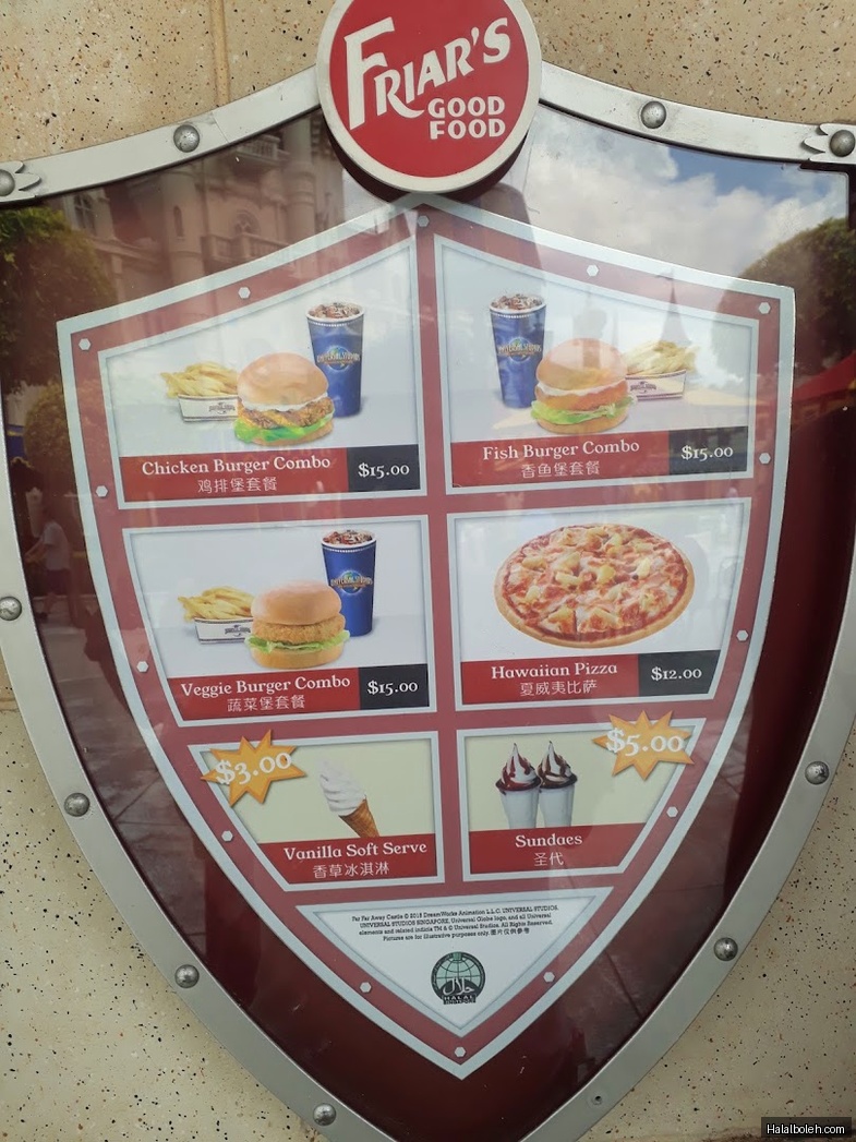 Friar's at 8 Sentosa Gateway - Menu