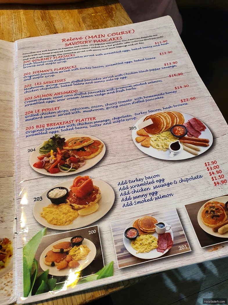 Beyond Pancakes - menu