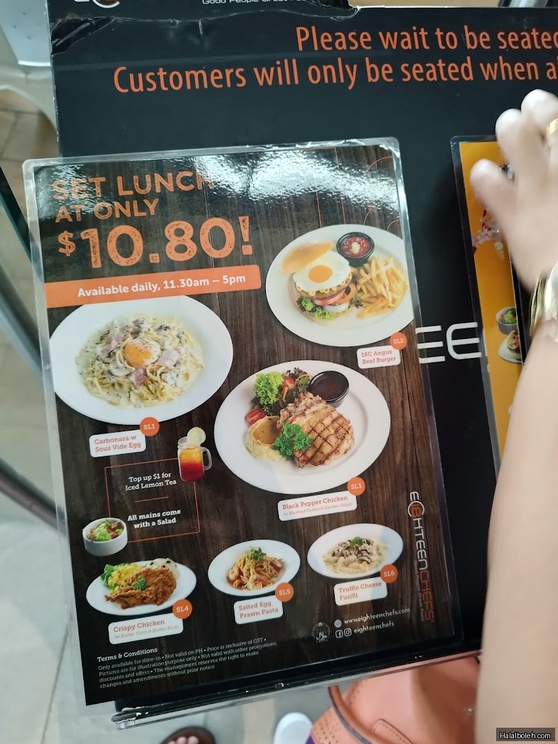 Eighteen Chefs - menu