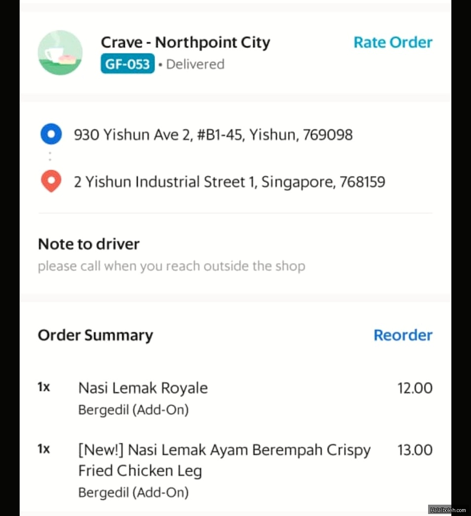 Crave Nasi Lemak - menu