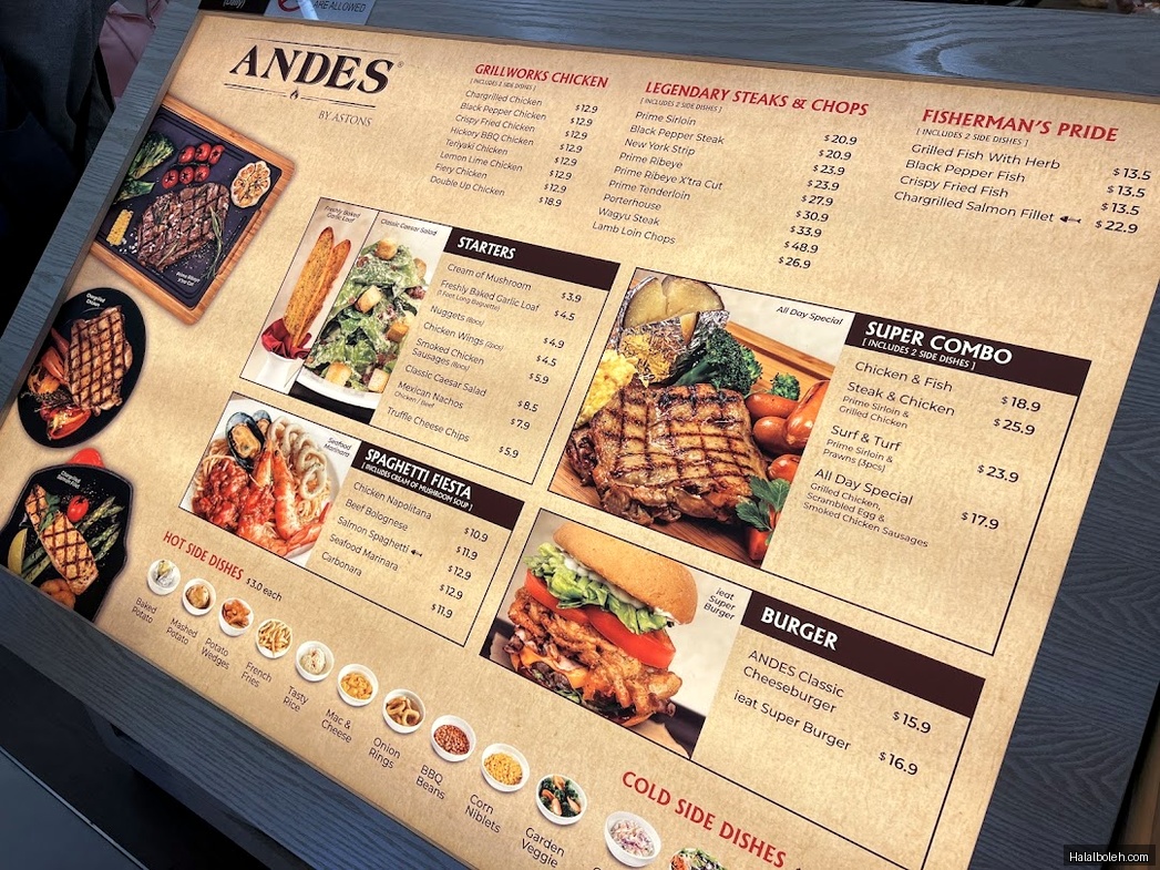 Andes by Astons - menu
