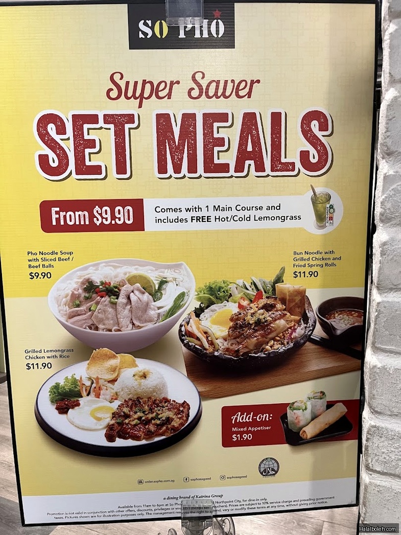 So Pho at 238 Thomson Rd - Menu