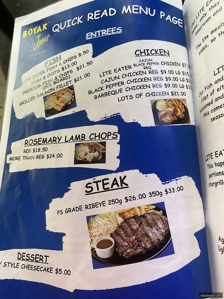 The Original Botak Jones at Bedok Food City - Menu