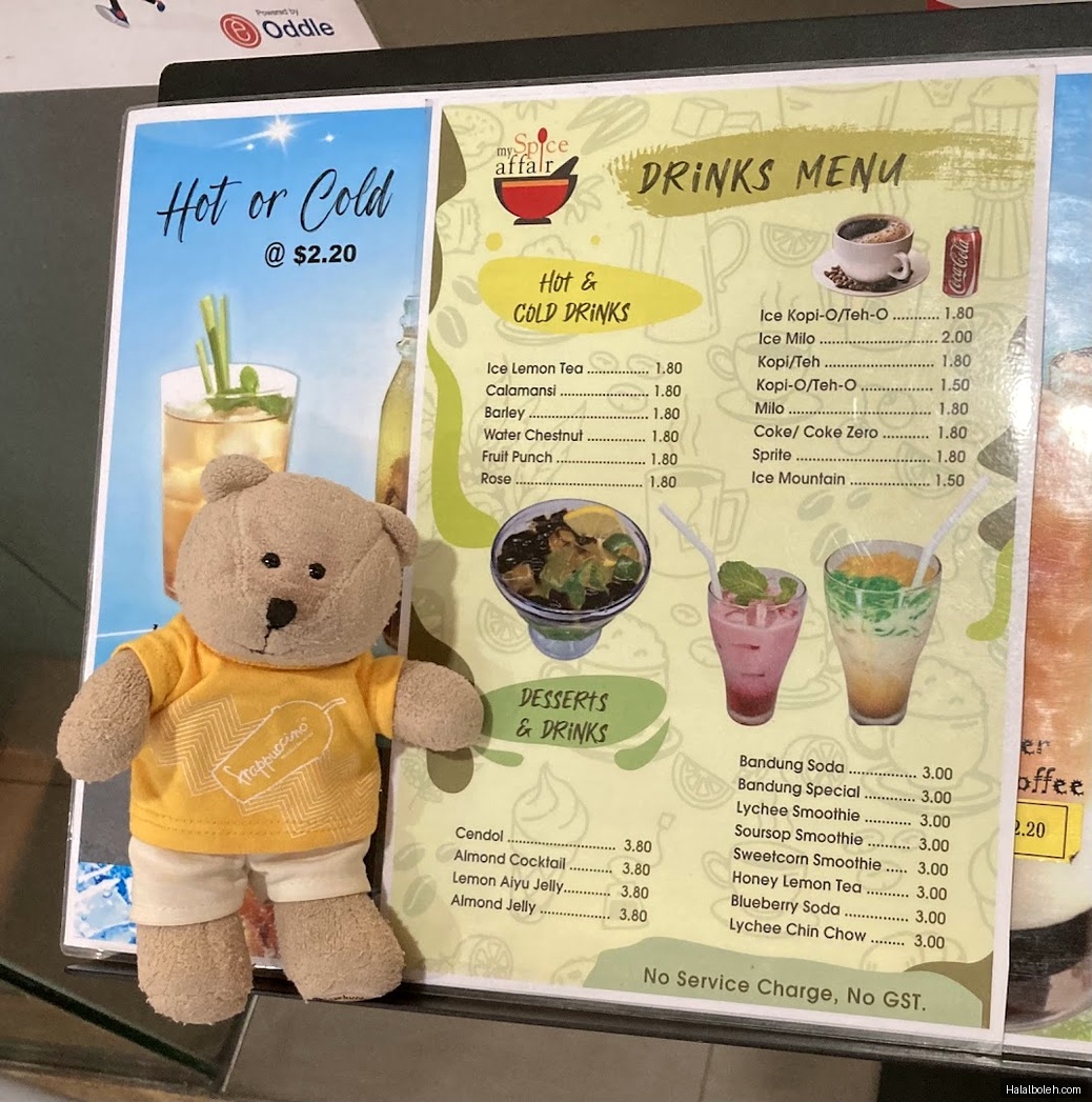 My Spice Affair - menu