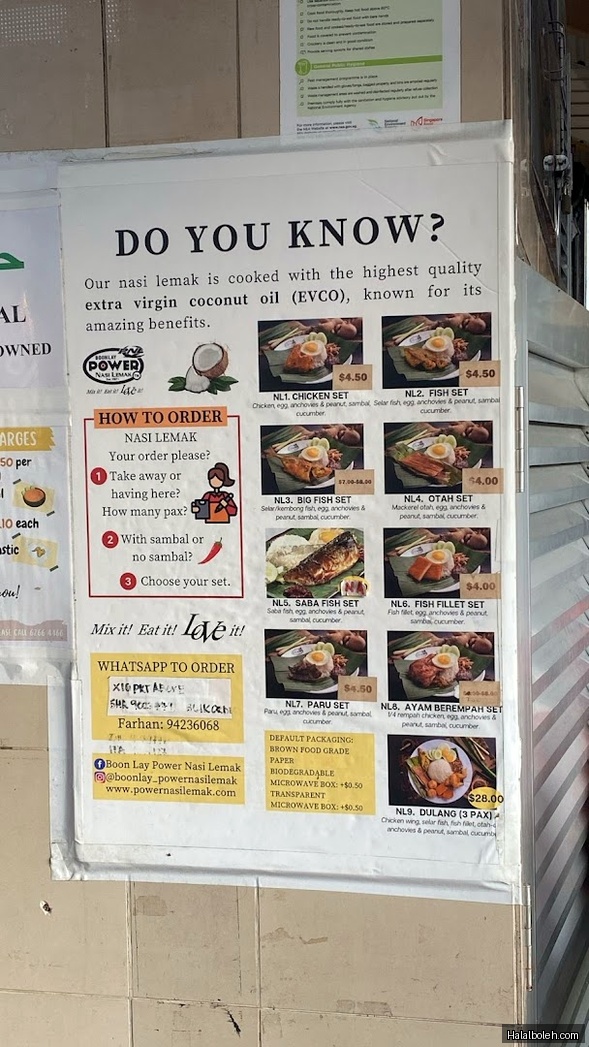 Boon Lay Power Nasi Lemak - menu