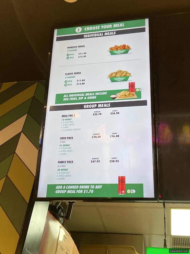 Wingstop - menu