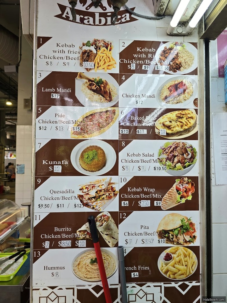 Arabica Kebab - menu