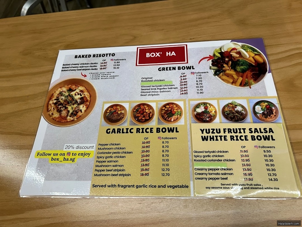 Box Ha at 97 Nasi Lemak - Hong Leong Building - Menu