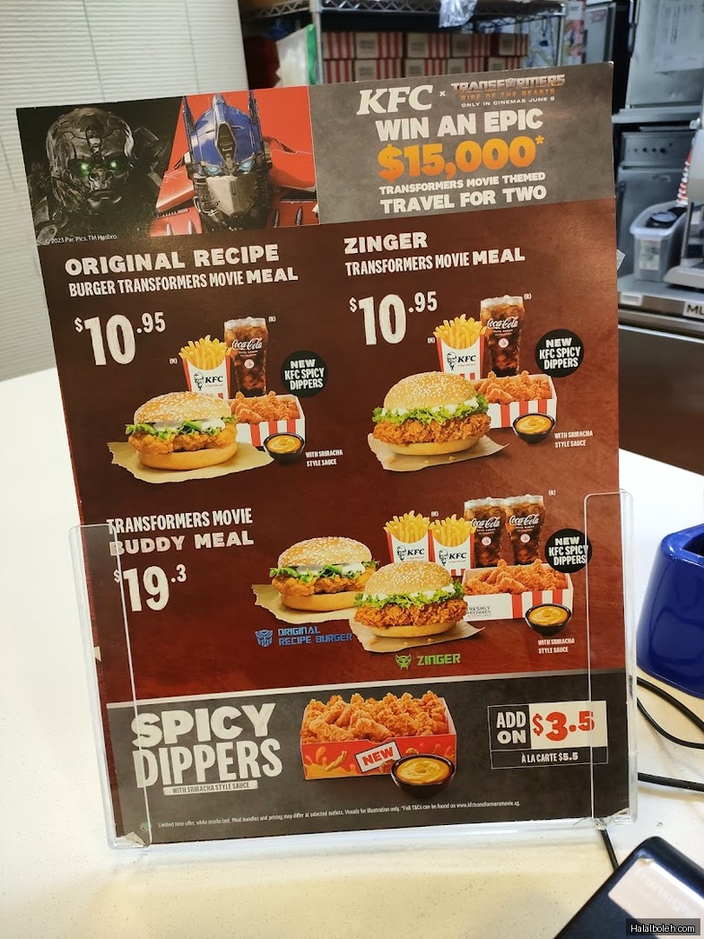 KFC - menu