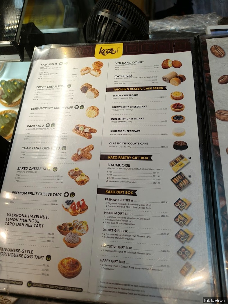 Kazo - menu
