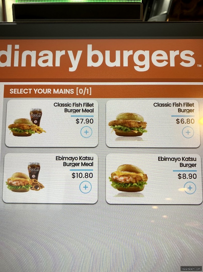 Ordinary Burgers - menu
