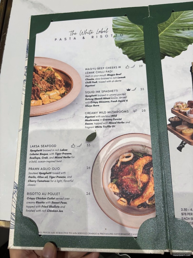 The White Label - menu