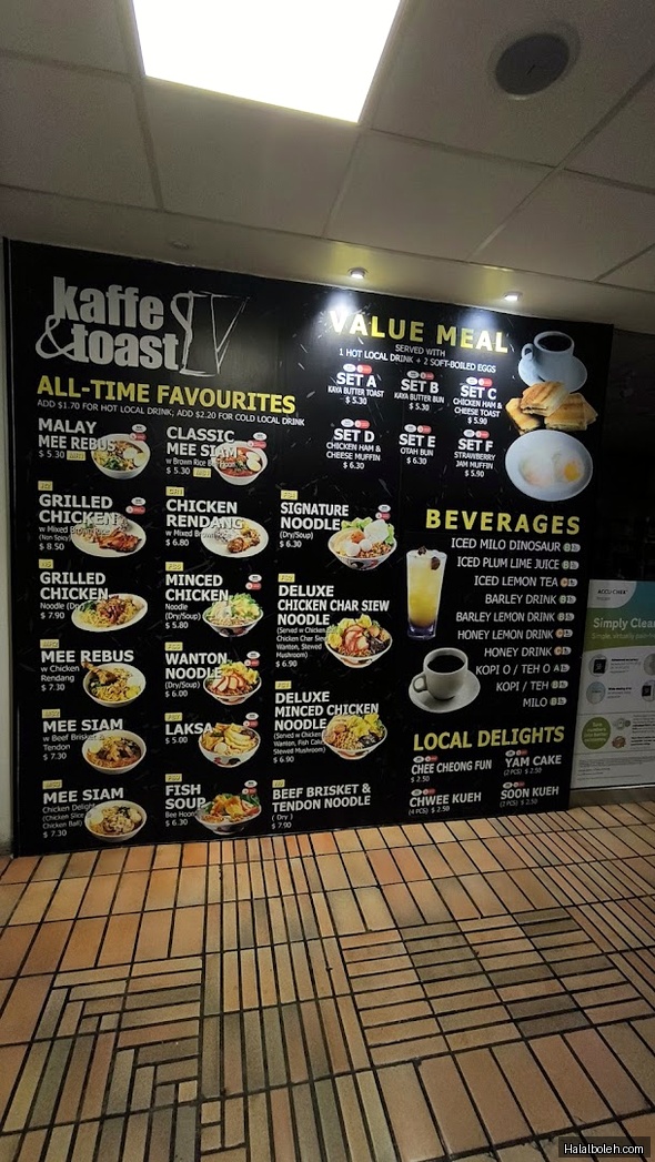 Kaffe & Toast - menu