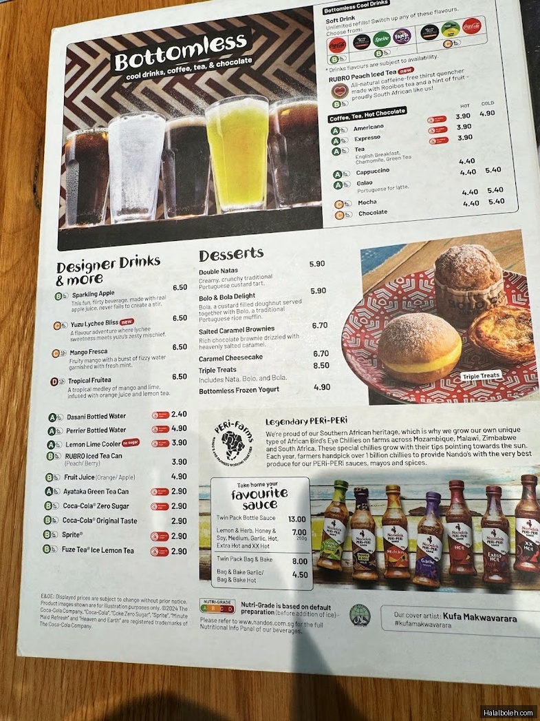 Nando's - menu